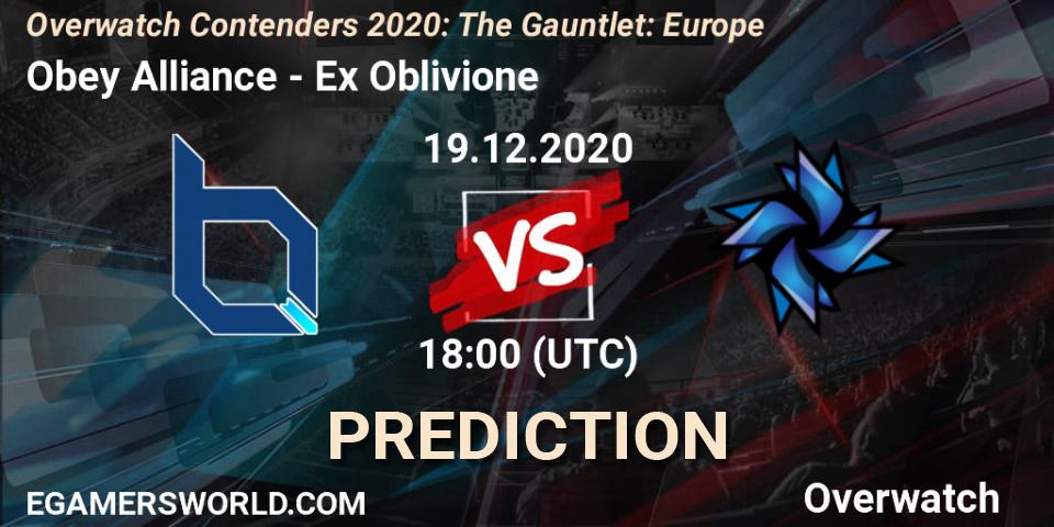 Obey Alliance - Ex Oblivione: ennuste. 19.12.2020 at 18:00, Overwatch, Overwatch Contenders 2020: The Gauntlet: Europe