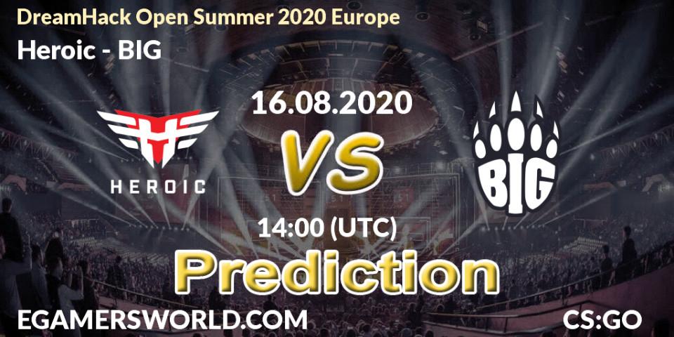 Heroic - BIG: ennuste. 16.08.2020 at 14:00, Counter-Strike (CS2), DreamHack Open Summer 2020 Europe
