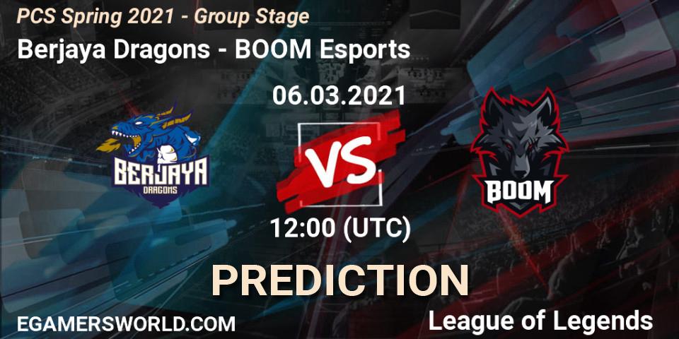 Berjaya Dragons - BOOM Esports: ennuste. 06.03.2021 at 12:00, LoL, PCS Spring 2021 - Group Stage