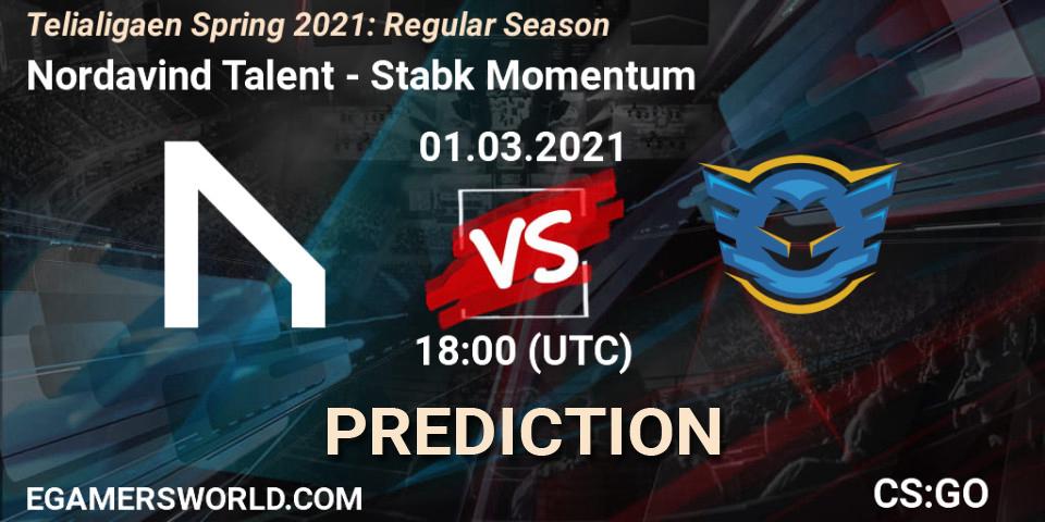 Nordavind Talent - Stabæk Momentum: ennuste. 01.03.2021 at 18:00, Counter-Strike (CS2), Telialigaen Spring 2021: Regular Season