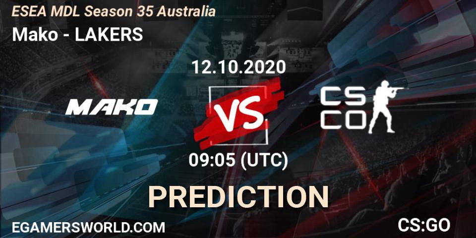 Mako - LAKERS: ennuste. 12.10.2020 at 09:05, Counter-Strike (CS2), ESEA MDL Season 35 Australia