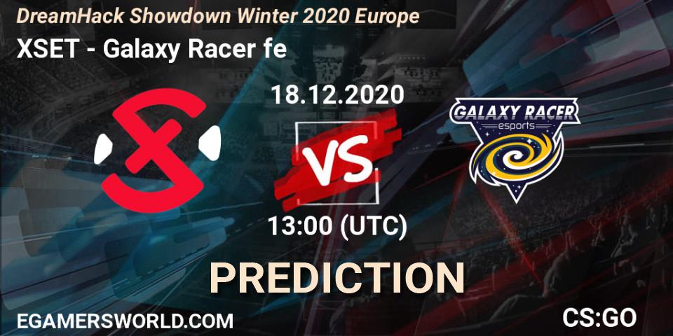 XSET - Galaxy Racer fe: ennuste. 18.12.2020 at 13:00, Counter-Strike (CS2), DreamHack Showdown Winter 2020 Europe