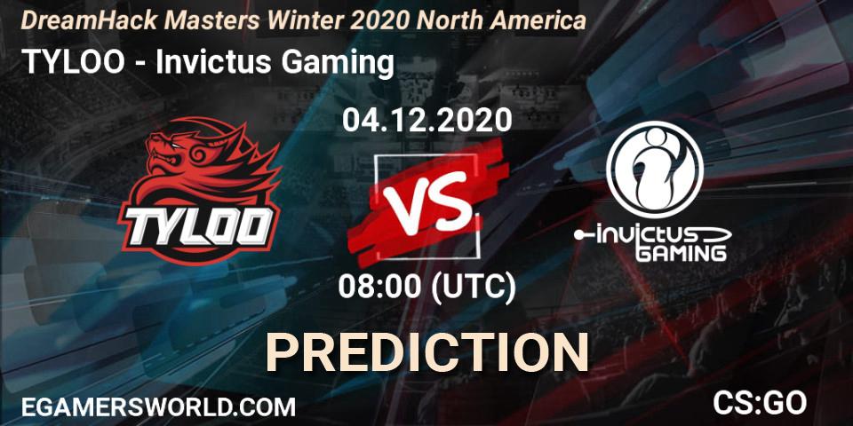 TYLOO - Invictus Gaming: ennuste. 04.12.2020 at 08:00, Counter-Strike (CS2), DreamHack Masters Winter 2020 Asia