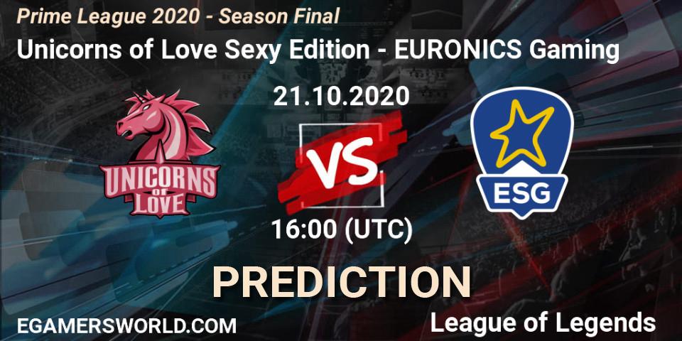 Unicorns of Love Sexy Edition - EURONICS Gaming: ennuste. 21.10.20, LoL, Prime League 2020 - Season Final