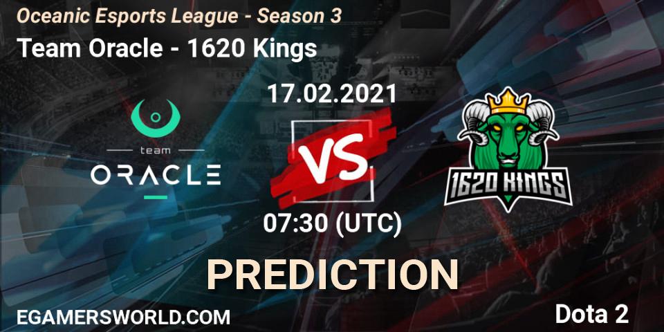 Team Oracle - 1620 Kings: ennuste. 17.02.2021 at 07:32, Dota 2, Oceanic Esports League - Season 3
