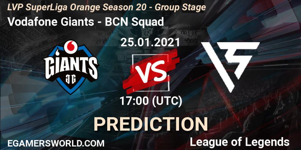 Vodafone Giants - BCN Squad: ennuste. 25.01.2021 at 17:00, LoL, LVP SuperLiga Orange Season 20 - Group Stage
