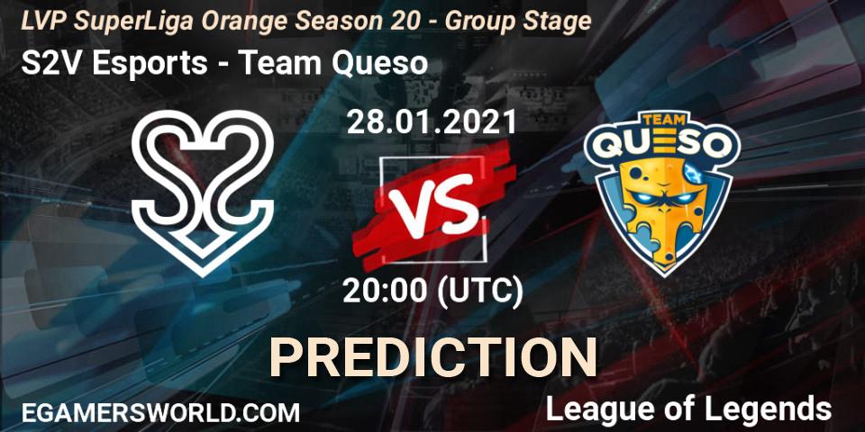 S2V Esports - Team Queso: ennuste. 28.01.2021 at 20:00, LoL, LVP SuperLiga Orange Season 20 - Group Stage