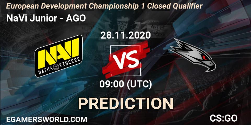 NaVi Junior - AGO: ennuste. 28.11.2020 at 09:00, Counter-Strike (CS2), European Development Championship 1 Closed Qualifier