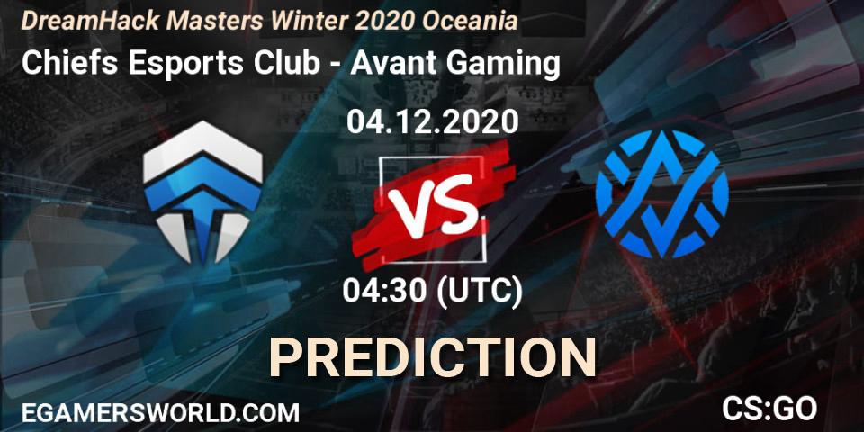 Chiefs Esports Club - Avant Gaming: ennuste. 04.12.20, CS2 (CS:GO), DreamHack Masters Winter 2020 Oceania