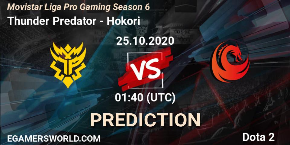 Thunder Predator - Hokori: ennuste. 25.10.2020 at 01:48, Dota 2, Movistar Liga Pro Gaming Season 6