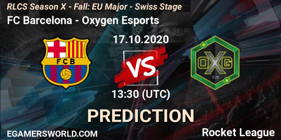 FC Barcelona - Oxygen Esports: ennuste. 17.10.2020 at 13:30, Rocket League, RLCS Season X - Fall: EU Major - Swiss Stage