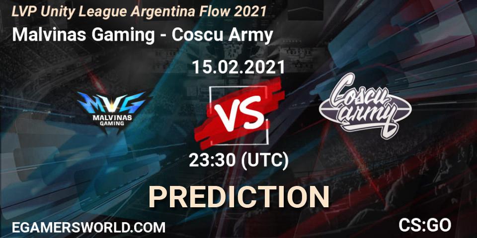 Malvinas Gaming - Coscu Army: ennuste. 15.02.2021 at 23:30, Counter-Strike (CS2), LVP Unity League Argentina Apertura 2021