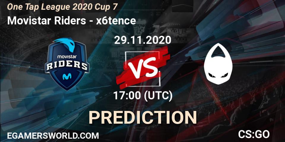 Movistar Riders - x6tence: ennuste. 29.11.2020 at 17:00, Counter-Strike (CS2), One Tap League 2020 Cup 7