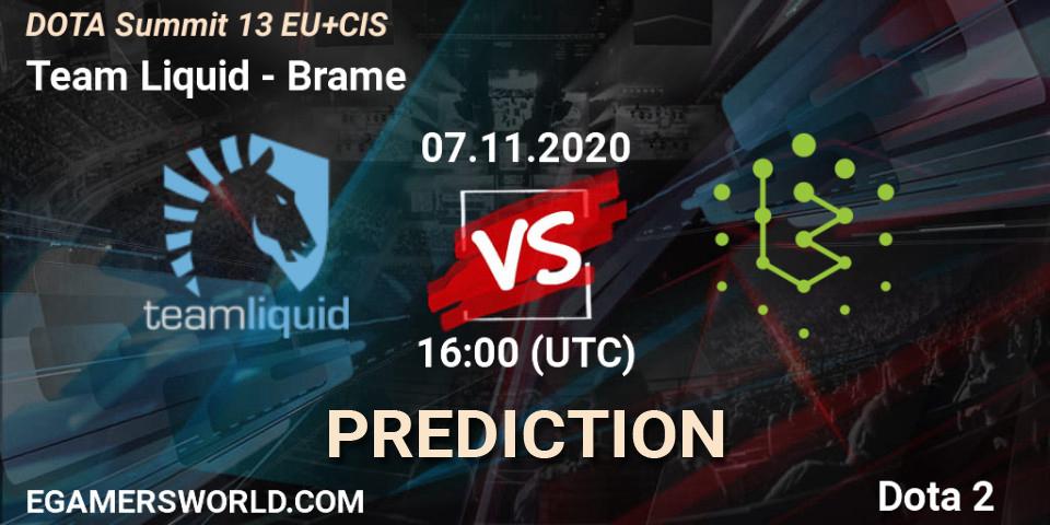 Team Liquid - Brame: ennuste. 07.11.2020 at 17:59, Dota 2, DOTA Summit 13: EU & CIS