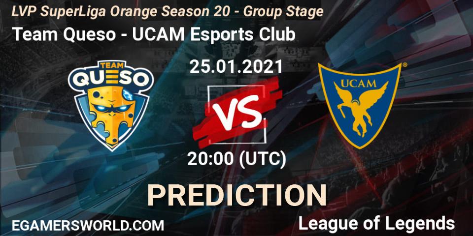 Team Queso - UCAM Esports Club: ennuste. 25.01.2021 at 20:00, LoL, LVP SuperLiga Orange Season 20 - Group Stage