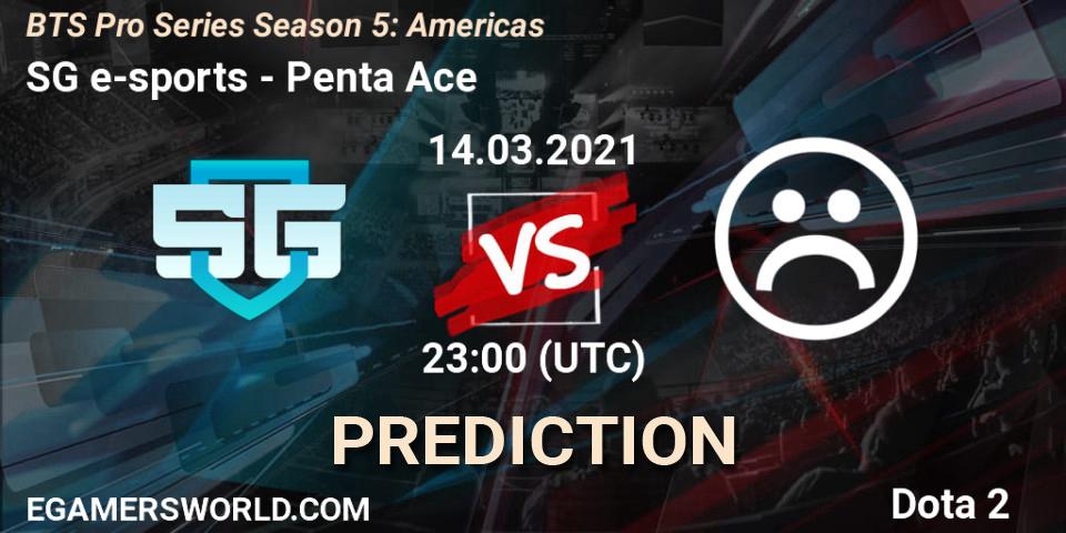 SG e-sports - Penta Ace: ennuste. 14.03.2021 at 22:16, Dota 2, BTS Pro Series Season 5: Americas