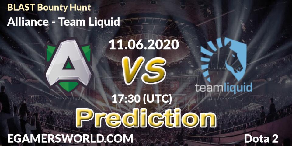 Alliance - Team Liquid: ennuste. 11.06.2020 at 17:31, Dota 2, BLAST Bounty Hunt
