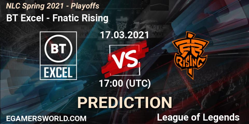 BT Excel - Fnatic Rising: ennuste. 17.03.2021 at 17:00, LoL, NLC Spring 2021 - Playoffs