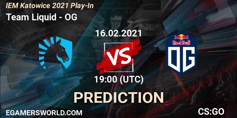 Team Liquid - OG: ennuste. 16.02.2021 at 19:00, Counter-Strike (CS2), IEM Katowice 2021 Play-In