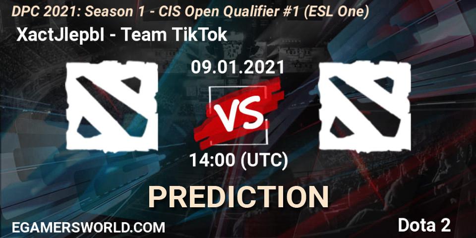  XactJlepbI - Team TikTok: ennuste. 09.01.2021 at 14:12, Dota 2, DPC 2021: Season 1 - CIS Open Qualifier #1 (ESL One)
