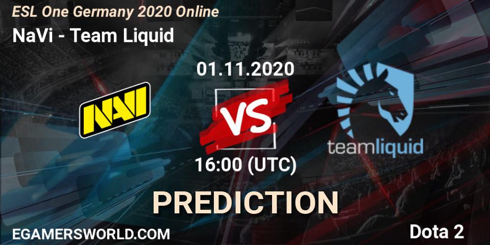 NaVi - Team Liquid: ennuste. 01.11.2020 at 16:00, Dota 2, ESL One Germany 2020 Online