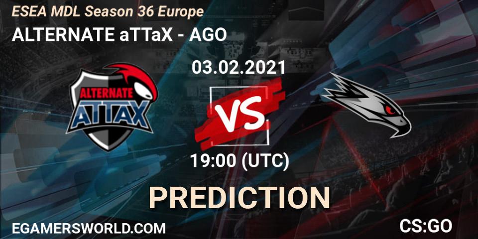 ALTERNATE aTTaX - AGO: ennuste. 03.02.21, CS2 (CS:GO), MDL ESEA Season 36: Europe - Premier division