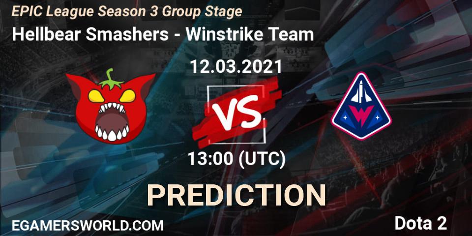 Hellbear Smashers - Winstrike Team: ennuste. 12.03.2021 at 13:01, Dota 2, EPIC League Season 3 Group Stage