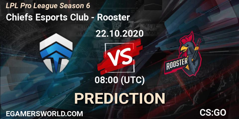 Chiefs Esports Club - Rooster: ennuste. 22.10.2020 at 08:00, Counter-Strike (CS2), LPL Pro League Season 6