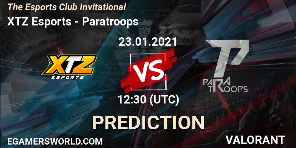 XTZ Esports - Paratroops: ennuste. 23.01.2021 at 10:30, VALORANT, The Esports Club Invitational