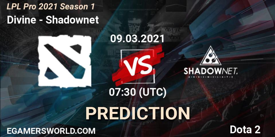 Divine - Shadownet: ennuste. 09.03.2021 at 07:34, Dota 2, LPL Pro 2021 Season 1
