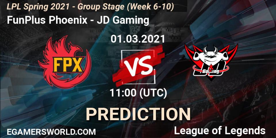 FunPlus Phoenix - JD Gaming: ennuste. 01.03.2021 at 11:00, LoL, LPL Spring 2021 - Group Stage (Week 6-10)