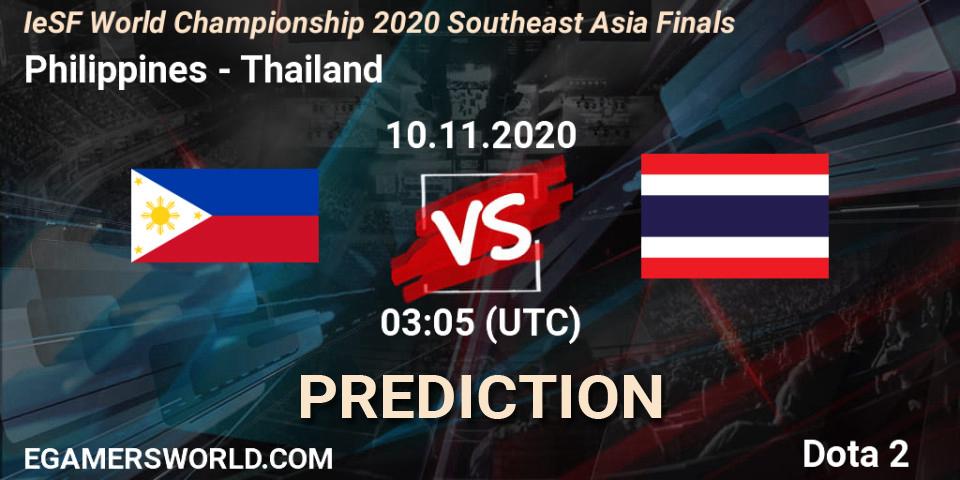 Philippines - Thailand: ennuste. 10.11.2020 at 03:52, Dota 2, IeSF World Championship 2020 Southeast Asia Finals