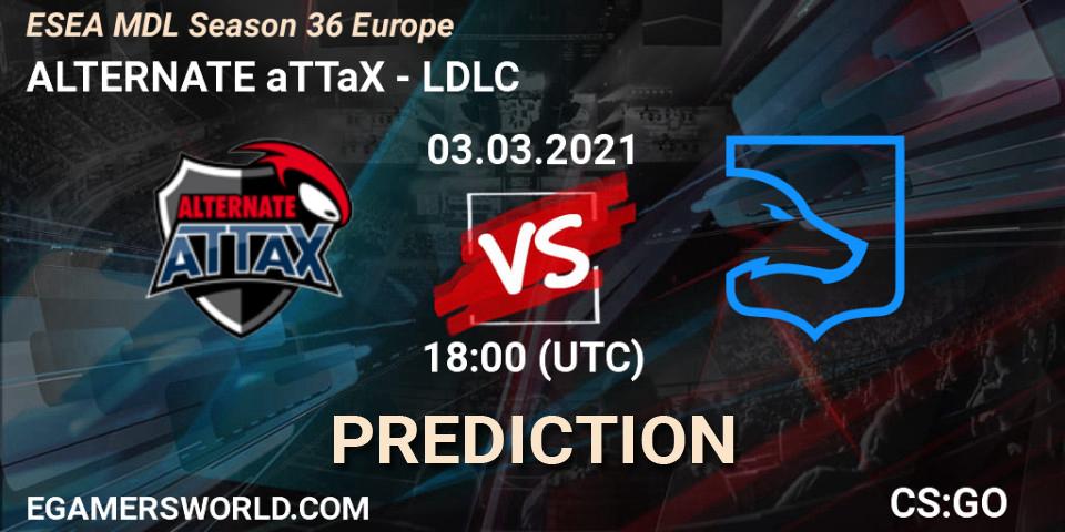 ALTERNATE aTTaX - LDLC: ennuste. 03.03.2021 at 18:00, Counter-Strike (CS2), MDL ESEA Season 36: Europe - Premier division
