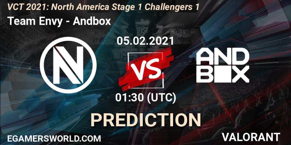 Team Envy - Andbox: ennuste. 04.02.2021 at 23:00, VALORANT, VCT 2021: North America Stage 1 Challengers 1