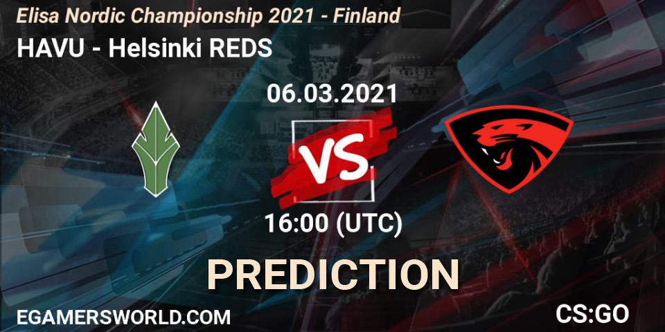 HAVU - Helsinki REDS: ennuste. 06.03.2021 at 16:05, Counter-Strike (CS2), Elisa Nordic Championship 2021 - Finland
