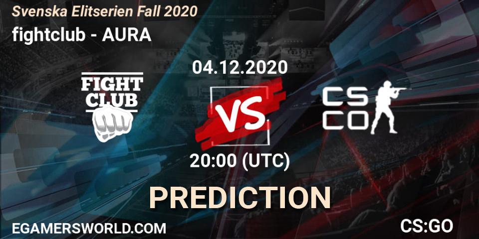 fightclub - AURA: ennuste. 04.12.2020 at 20:35, Counter-Strike (CS2), Svenska Elitserien Fall 2020