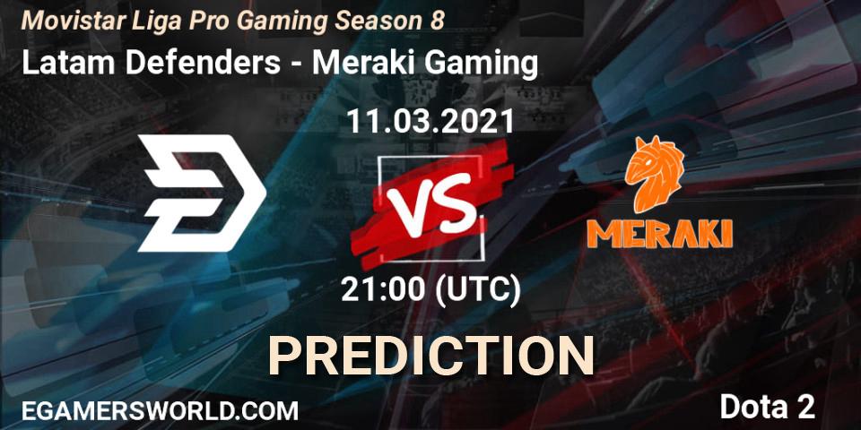 Latam Defenders - Meraki Gaming: ennuste. 11.03.2021 at 21:03, Dota 2, Movistar Liga Pro Gaming Season 8