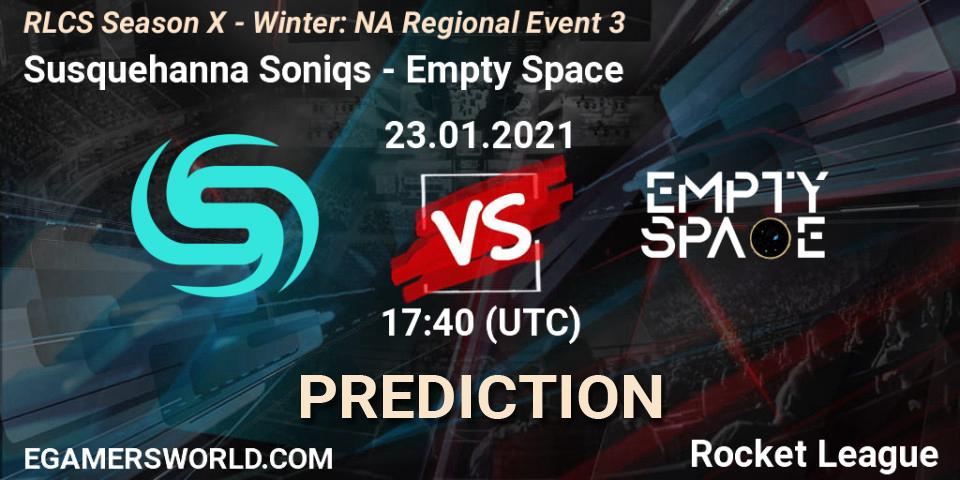 Susquehanna Soniqs - Empty Space: ennuste. 23.01.2021 at 18:40, Rocket League, RLCS Season X - Winter: NA Regional Event 3
