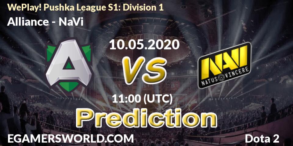 Alliance - NaVi: ennuste. 10.05.2020 at 11:00, Dota 2, WePlay! Pushka League S1: Division 1