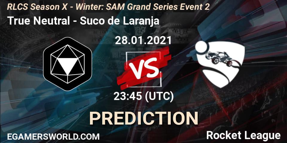 True Neutral - Suco de Laranja: ennuste. 28.01.2021 at 23:45, Rocket League, RLCS Season X - Winter: SAM Grand Series Event 2