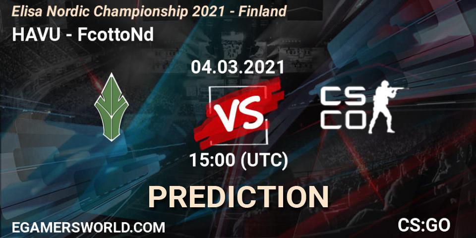 HAVU - FcottoNd: ennuste. 04.03.2021 at 15:00, Counter-Strike (CS2), Elisa Nordic Championship 2021 - Finland