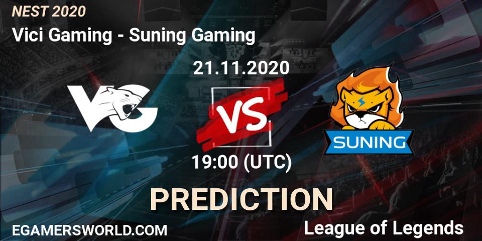 Vici Gaming - Suning Gaming: ennuste. 21.11.2020 at 06:00, LoL, NEST 2020