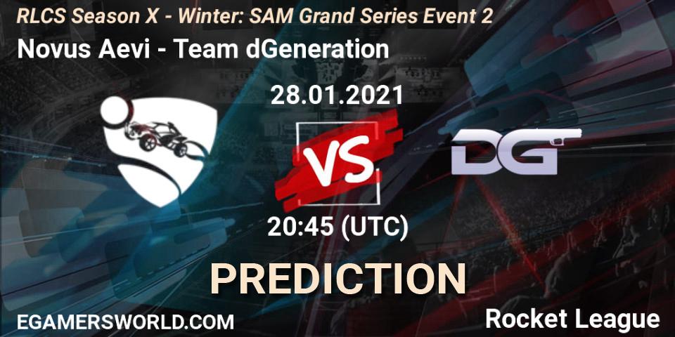Novus Aevi - Team dGeneration: ennuste. 28.01.2021 at 20:45, Rocket League, RLCS Season X - Winter: SAM Grand Series Event 2