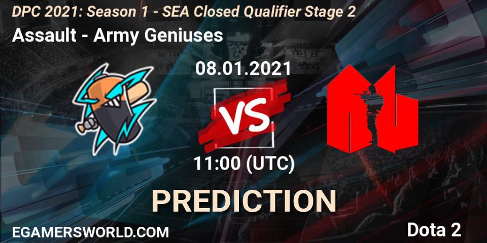 Assault - Army Geniuses: ennuste. 08.01.2021 at 11:30, Dota 2, DPC 2021: Season 1 - SEA Closed Qualifier Stage 2