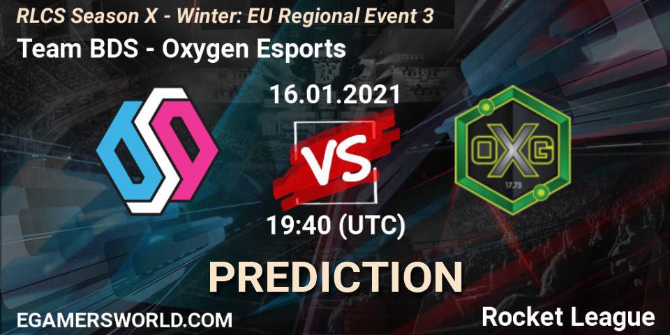 Team BDS - Oxygen Esports: ennuste. 16.01.2021 at 19:40, Rocket League, RLCS Season X - Winter: EU Regional Event 3