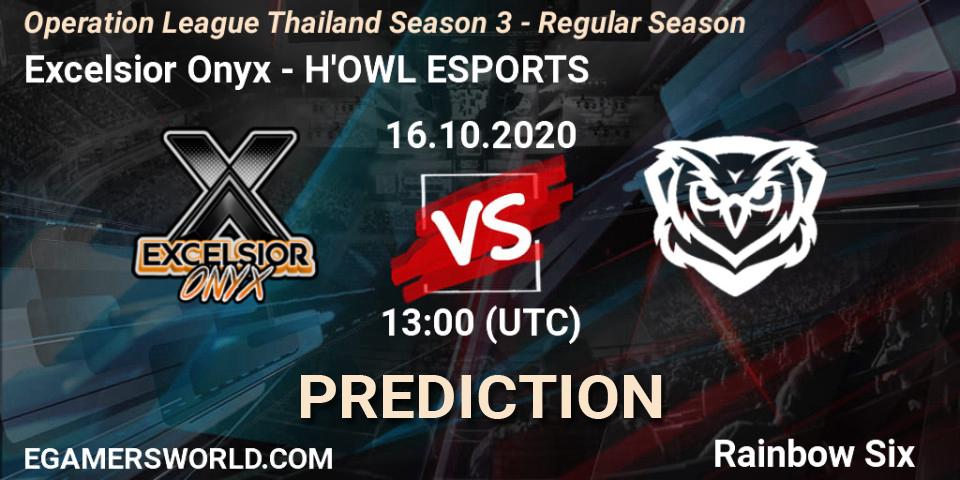 Excelsior Onyx - H'OWL ESPORTS: ennuste. 16.10.2020 at 13:00, Rainbow Six, Operation League Thailand Season 3 - Regular Season