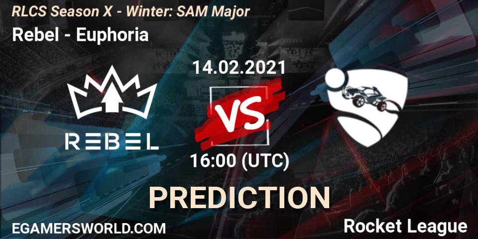 Rebel - Euphoria: ennuste. 14.02.2021 at 16:00, Rocket League, RLCS Season X - Winter: SAM Major
