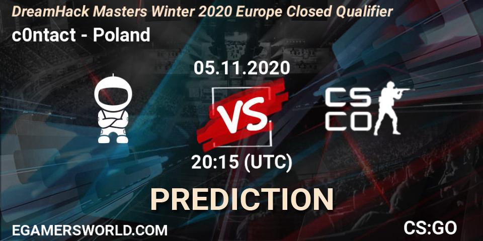 c0ntact - Poland: ennuste. 05.11.2020 at 20:30, Counter-Strike (CS2), DreamHack Masters Winter 2020 Europe Closed Qualifier