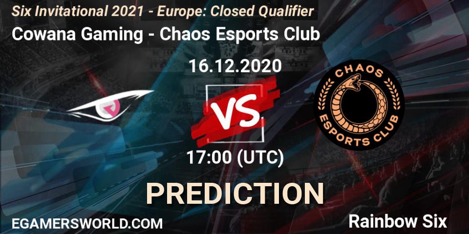 Cowana Gaming - Chaos Esports Club: ennuste. 16.12.20, Rainbow Six, Six Invitational 2021 - Europe: Closed Qualifier