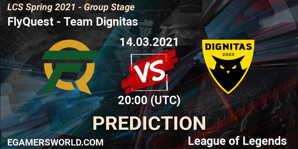 FlyQuest - Team Dignitas: ennuste. 14.03.2021 at 20:00, LoL, LCS Spring 2021 - Group Stage